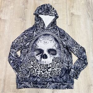 Ranlege Skull gothic long sleeve tee top size XXL Halloween punk rock grunge